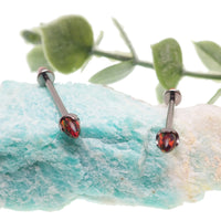 Dark Cherry Opal Cone Nipple Bar 16g - Body Clickers Body Jewelry