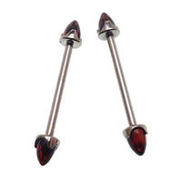 Dark Cherry Opal Cone Nipple Bar 16g - Body Clickers Body Jewelry