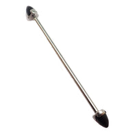 opal or onyx Cone Industrial Bar 16g - Body Clickers Body Jewelry