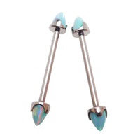 Moon Yellow Opal Cone Nipple Bar 16g - Body Clickers Body Jewelry