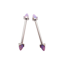 Multi Lavender Opal Cone Nipple Bar 16g - Body Clickers Body Jewelry
