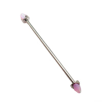 opal or onyx Cone Industrial Bar 16g - Body Clickers Body Jewelry