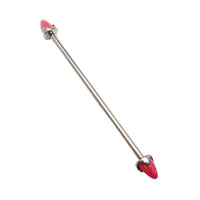 opal or onyx Cone Industrial Bar 16g - Body Clickers Body Jewelry