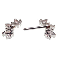 Rainbow CZ & White Opal Silver Steel Nipple Bar 14g - Body Clickers Body Jewelry