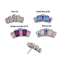 Marquise Opal & AB CZ Push Fit with labet stud 14g, 16g, 18g, 20g - Body Clickers Body Jewelry