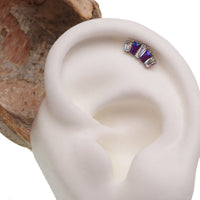 Marquise Opal & AB CZ Push Fit with labet stud 14g, 16g, 18g, 20g - Body Clickers Body Jewelry
