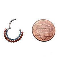 Orange & Blue CZ Titanium Clicker 16g - Body Clickers Body Jewelry
