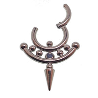 Onyx or Icy Jade Spike Titanium Clicker 16g, 14g - Body Clickers Body Jewelry