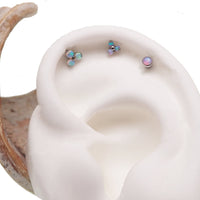 Set of 3 Angel Opal Clusters and Bubblegum Opal 14g, 16g, 18g - Body Clickers Body Jewelry