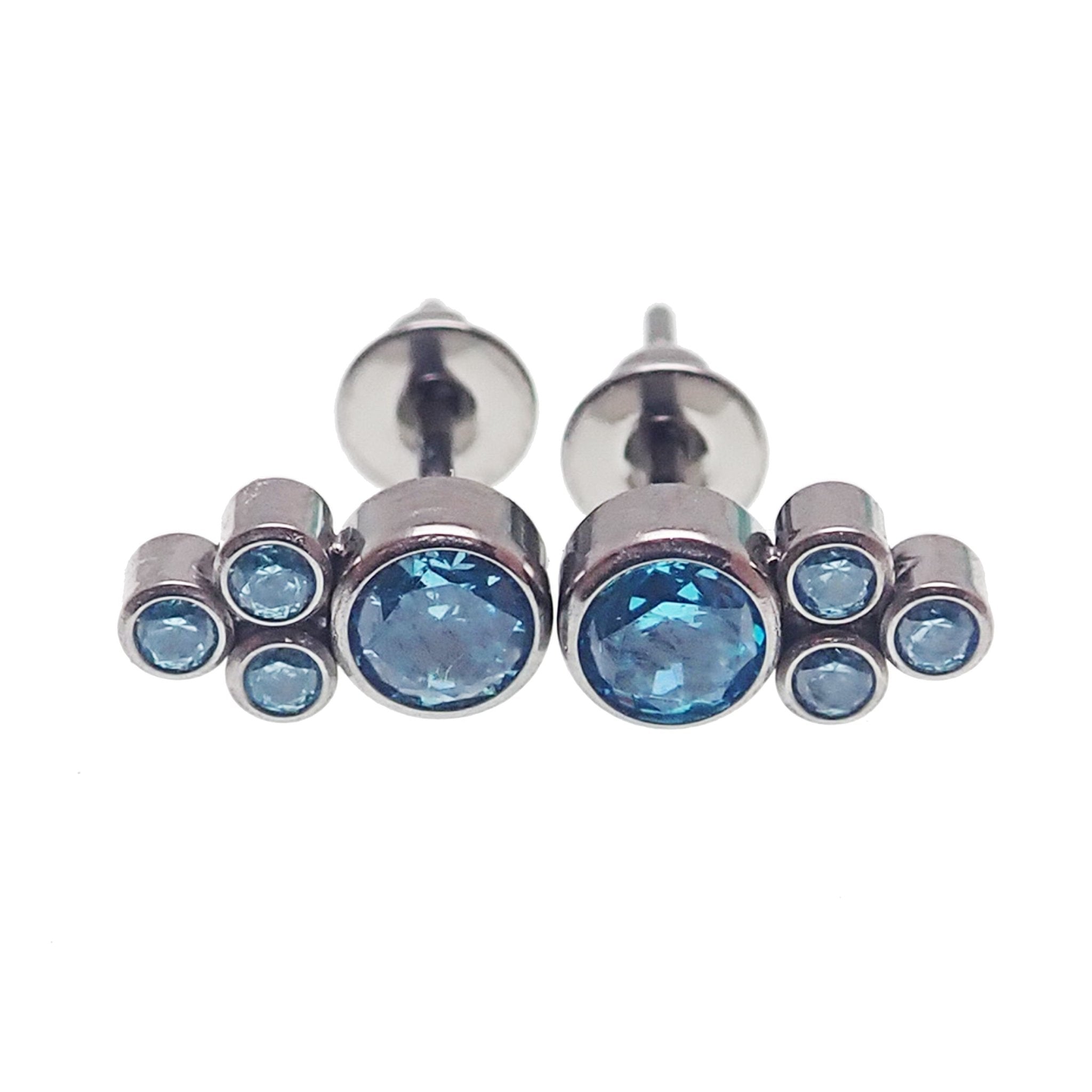 Titanium Earrings CZ cluster - Body Clickers Body Jewelry