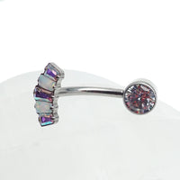Marquise CZ Titanium Push Fit Belly Bar 14g, 16g - Body Clickers Body Jewelry