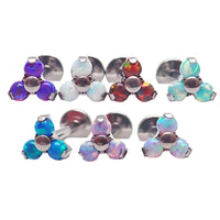 Opal Trio Cluster Flat Back Labret 18g, 16g, 14g - Body Clickers Body Jewelry