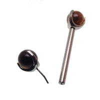Tiger's Eye 5mm Ball Titanium Nipple Bar 14g, 12g - Body Clickers Body Jewelry