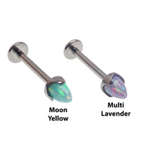 Opal 4mm Cone Flatback Labrets 14g, 16g, 18g - Body Clickers Body Jewelry