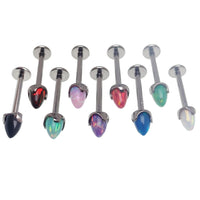 Opal 4mm Cone Flatback Labrets 14g, 16g, 18g - Body Clickers Body Jewelry