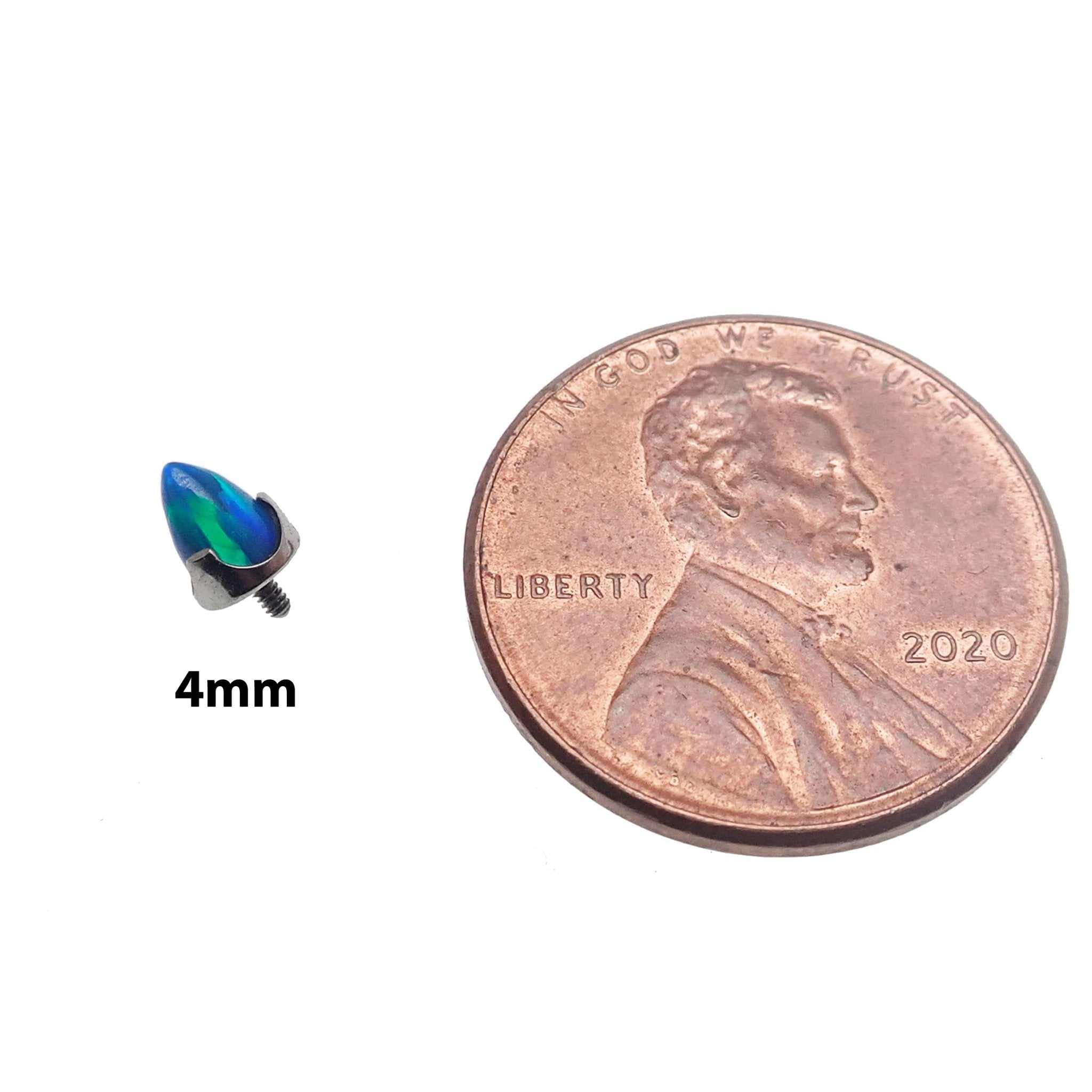 Opal 4mm Cone Flatback Labrets 14g, 16g, 18g - Body Clickers Body Jewelry