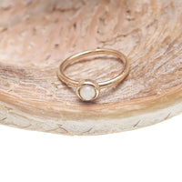 White Opal 14k Gold 6mm/8mm Seamless Ring - Body Clickers Body Jewelry