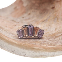 Champagne & Lavender Marquise CZ Titanium Flatback Piercing 18g, 16g, 14g