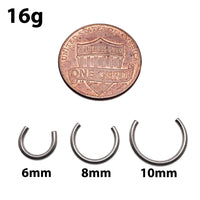 Horseshoe Titanium Circular Ring 16g, 14g - Body Clickers Body Jewelry