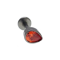Orange Teardrop Titanium Push Fit Flatback - 20g, 18g, 16g, 14g - Body Clickers Body Jewelry