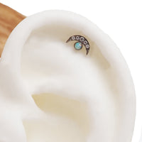 Titanium Clear CZ & Fire Opal Push Fit Piercing - 20g, 18g, 16g, 14g - Body Clickers Body Jewelry