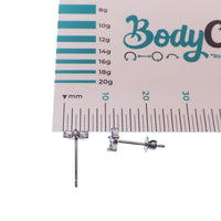 Pair of Rainbow AB CZ Flower Titanium Earrings - Body Clickers Body Jewelry