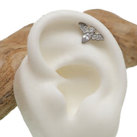 CZ Bat Titanium Push Fit Flatback Piercing - 20g, 18g, 16g,14g - Body Clickers Body Jewelry