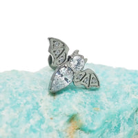 CZ Bat Titanium Push Fit Flatback Piercing - 20g, 18g, 16g,14g - Body Clickers Body Jewelry