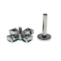 CZ Cross Flower Titanium Flatback Piercing - 18g, 16g, 14g - Body Clickers Body Jewelry