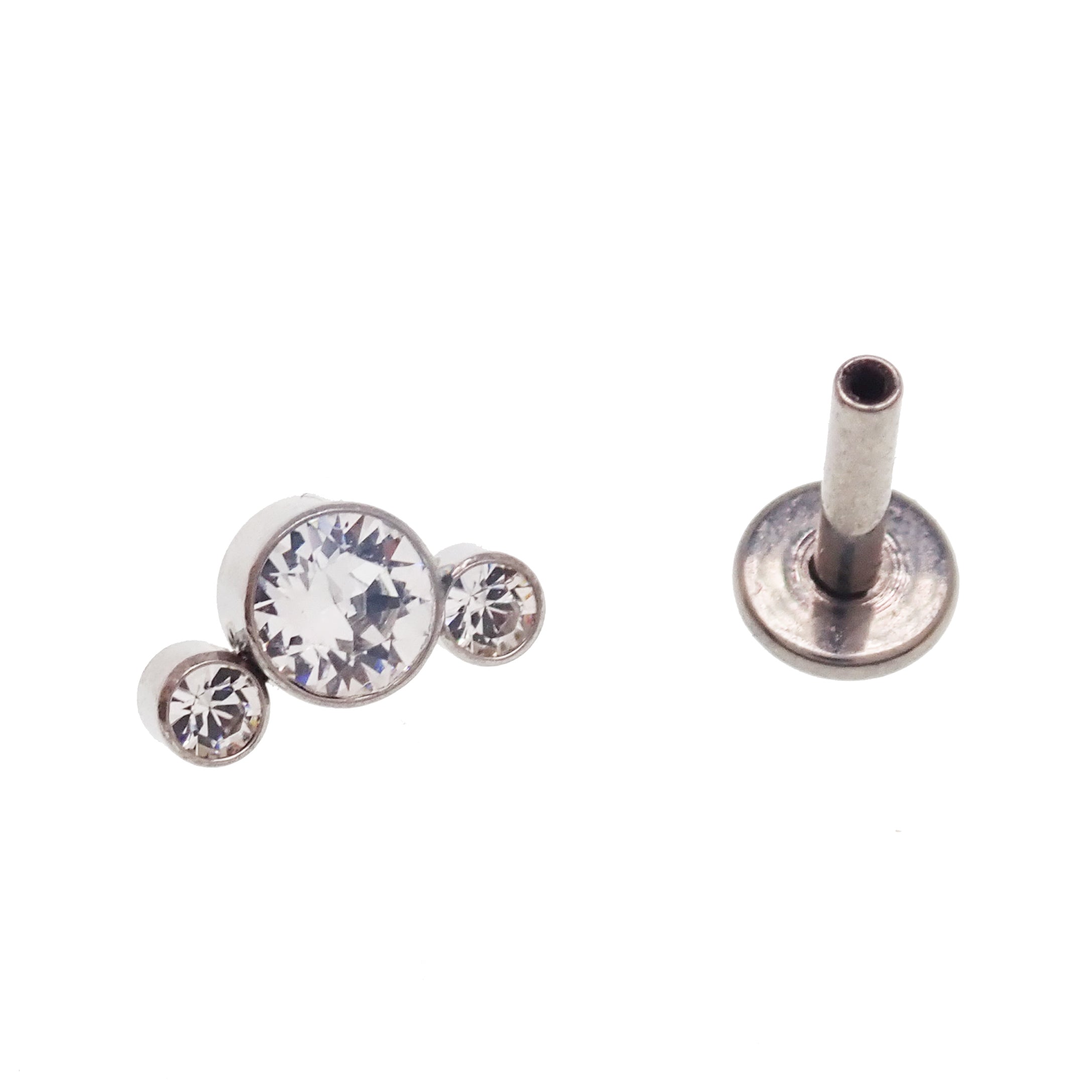 CZ & Opal Small Cluster Flatback Piercing 14g, 16g, 18g - Body Clickers Body Jewelry
