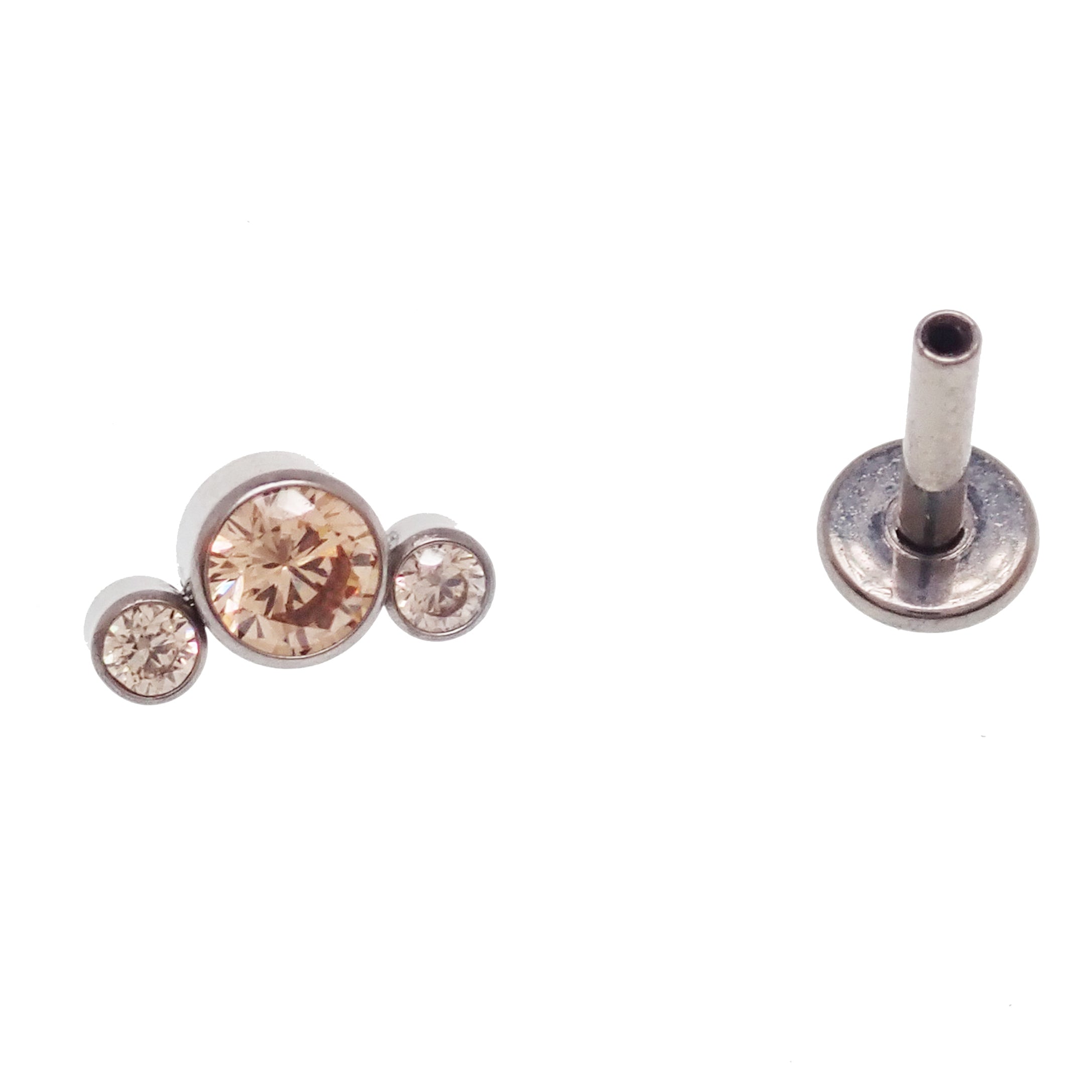 CZ & Opal Small Cluster Flatback Piercing 14g, 16g, 18g - Body Clickers Body Jewelry