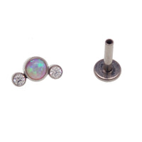CZ & Opal Small Cluster Flatback Piercing 14g, 16g, 18g - Body Clickers Body Jewelry