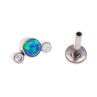 CZ & Opal Small Cluster Flatback Piercing 14g, 16g, 18g - Body Clickers Body Jewelry
