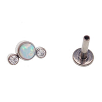 CZ & Opal Small Cluster Flatback Piercing 14g, 16g, 18g - Body Clickers Body Jewelry