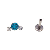 CZ & Opal Small Cluster Flatback Piercing 14g, 16g, 18g - Body Clickers Body Jewelry