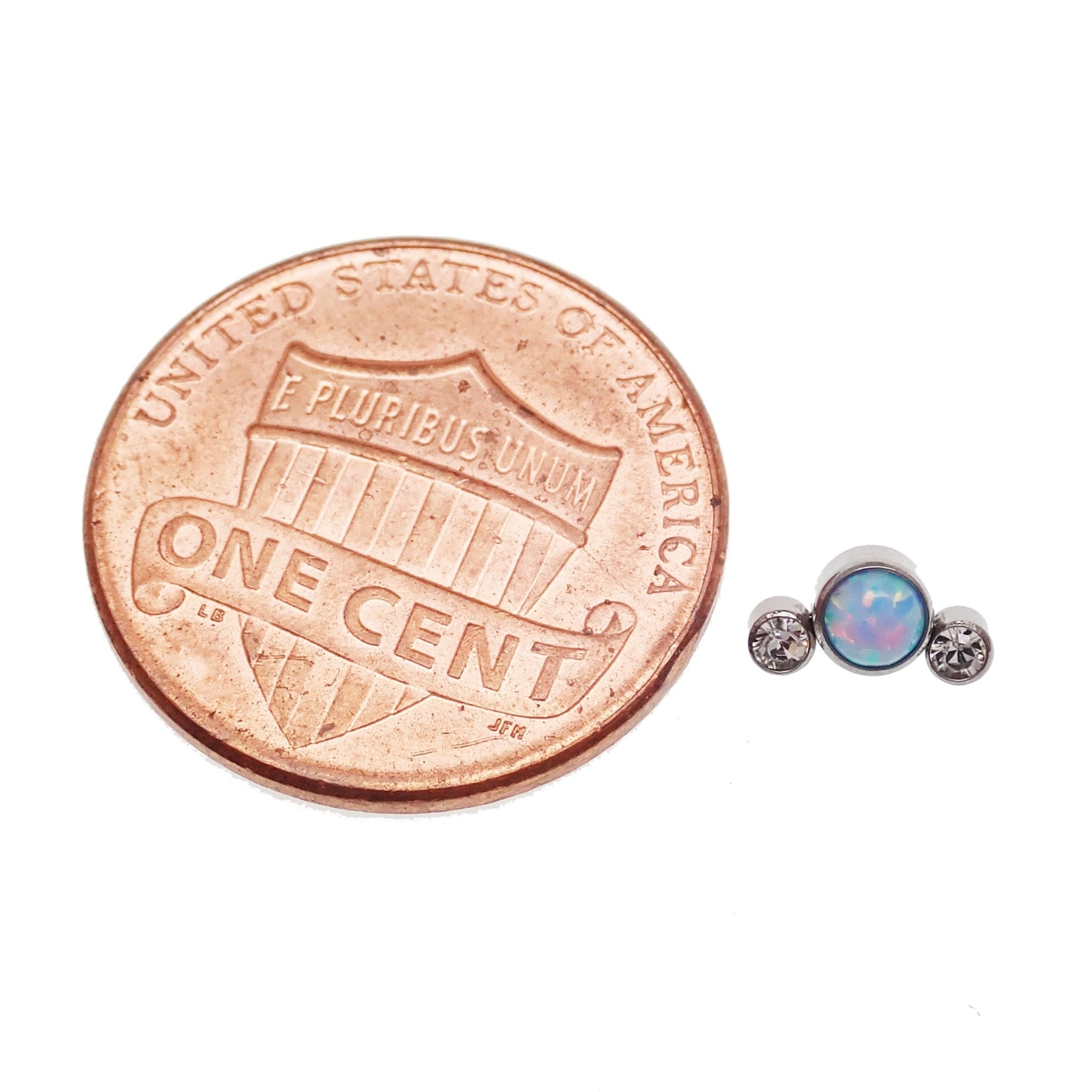 CZ & Opal Small Cluster Flatback Piercing 14g, 16g, 18g - Body Clickers Body Jewelry
