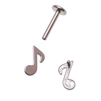 Musical Note Flat Back 18g, 16g, 14g - Body Clickers Body Jewelry