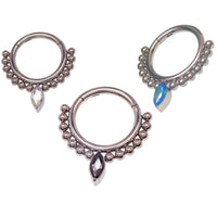 Beaded Teardrop Clicker Ring 16g