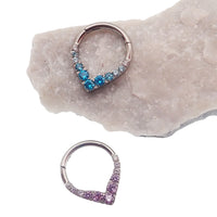 Titanium CZ Heart point Clicker - 16g
