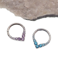 Titanium CZ Heart point Clicker - 16g