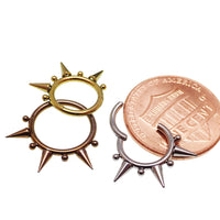 Tri-Spiked Beaded Septum Clicker 16g