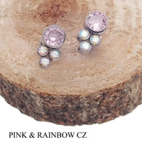Titanium Earrings CZ cluster - Body Clickers Body Jewelry