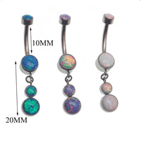 Opal Dangle Belly Ring 14g