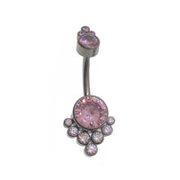 Zircon Cluster Belly Ring 14g