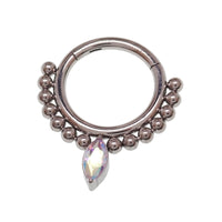 Beaded Teardrop Clicker Ring 16g