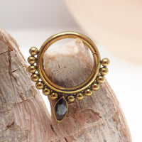 Beaded Teardrop Clicker Ring 16g
