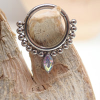 Beaded Teardrop Clicker Ring 16g