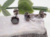 Titanium Earrings Black Crystal