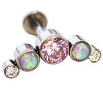 Pink and Clear CZ & Multi Lavender Opal Cluster 16g