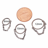 Dangle chain CZ hinged clicker piercing 16g - Body Clickers Body Jewelry